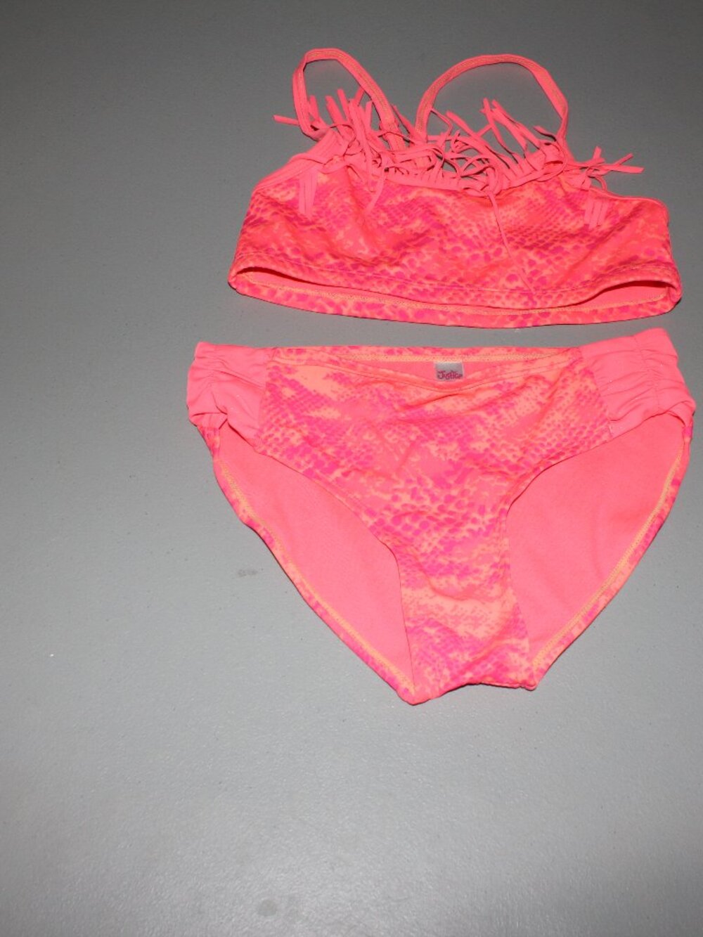 Orange 2 Pcs Justice Bikini Swimsuit Size 10